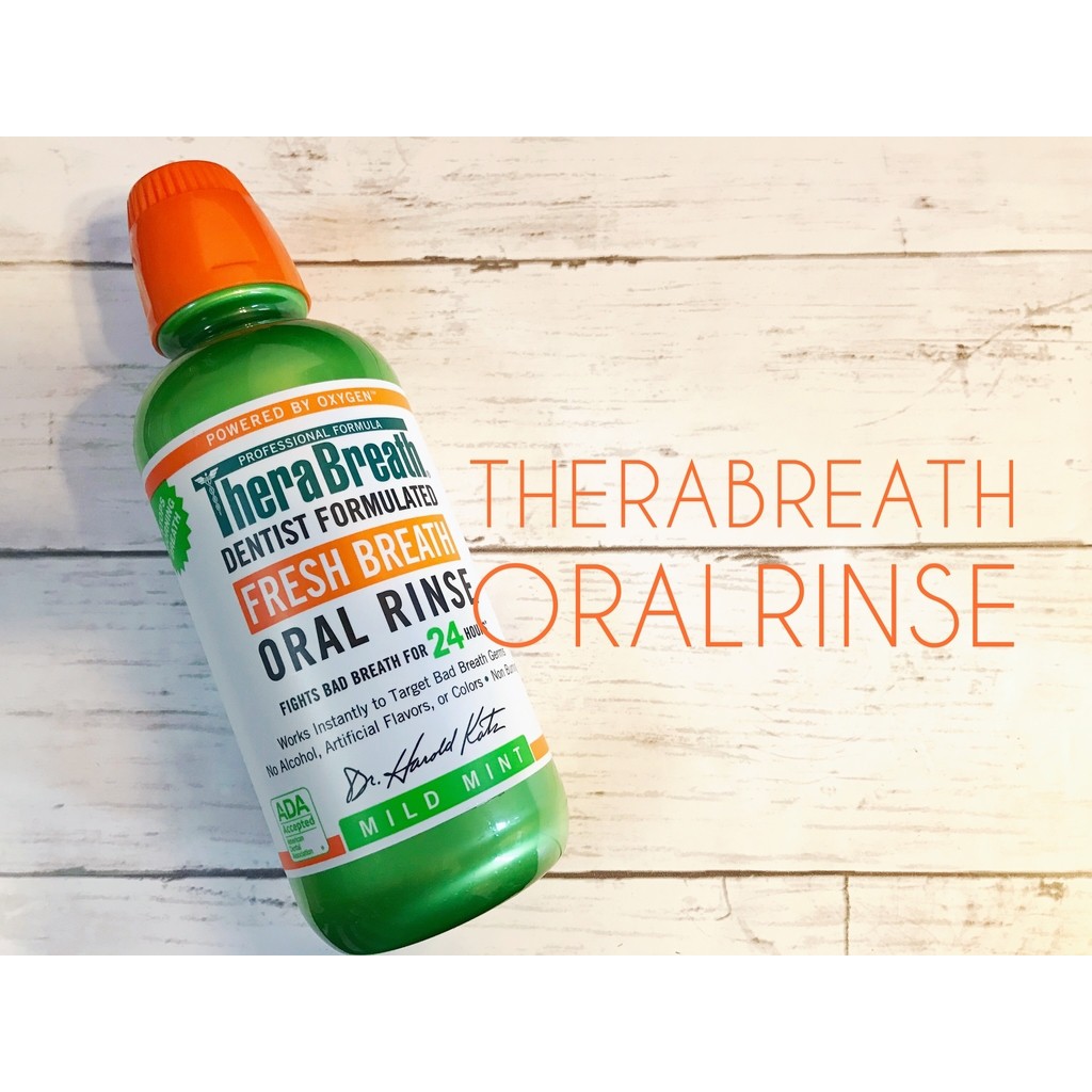 Nước súc miệng trị hôi miêng TheraBreath 473ml (màu xanh). TheraBreath Fresh Breath Oral Rinse