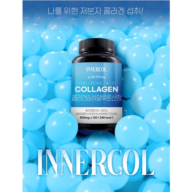 Hộp 120 Viên uống collagen đẹp da, cấp nước giữ ẩm, collagen intercol Hàn Quốc