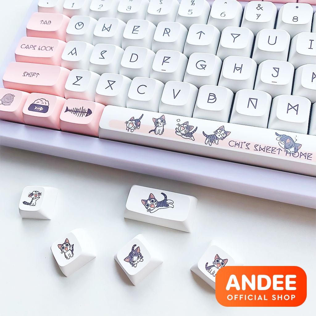 Keycap nút bàn phím XDA Pikachu - Mèo Chi - Doraemon - Cat Bitch nhiều màu dễ thương cho bàn phím cơ