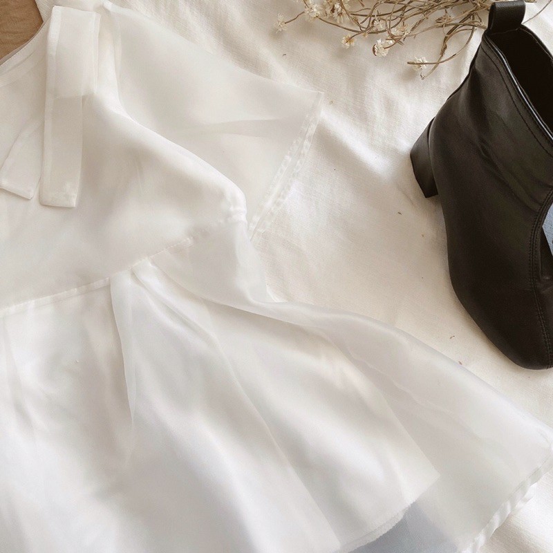 Set bộ áo babydoll short đen tay phồng nơ 🌻 | BigBuy360 - bigbuy360.vn