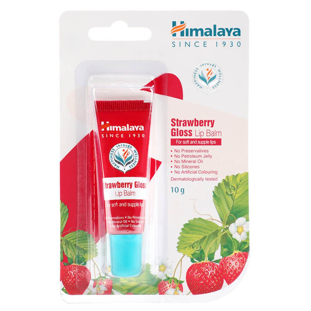 Son dưỡng môi căng bóng vị dâu tây Himalaya Strawberry Gloss Lip Balm 10g 🌹