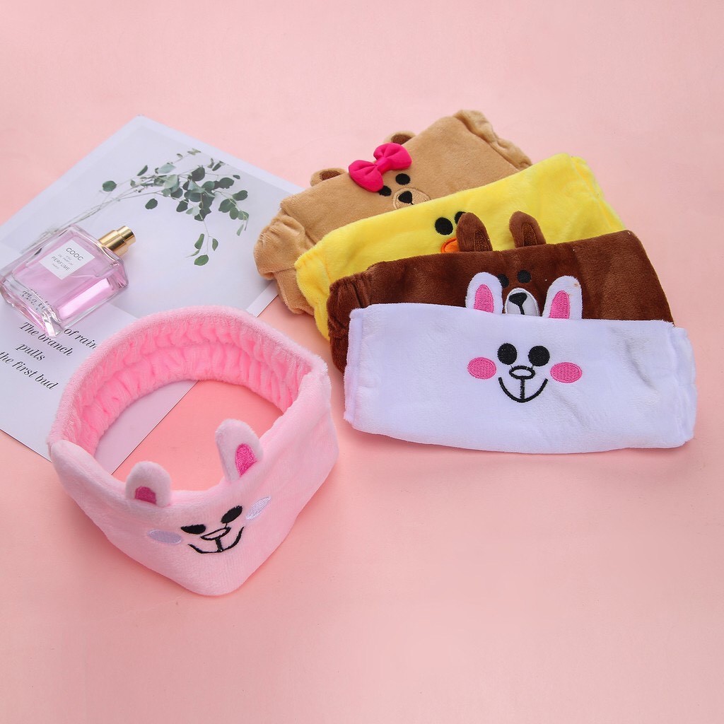 Băng Đô 3D Bản To Thỏ Hồng - Gấu Nâu - Vịt Vàng Dày Mềm Mịn Cao Cấp