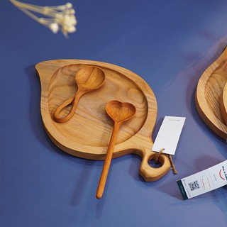 Khay gỗ lá trầu để đồ ăn, hoa quả - Hàng thủ công, phủ dầu Oliu cực an toàn