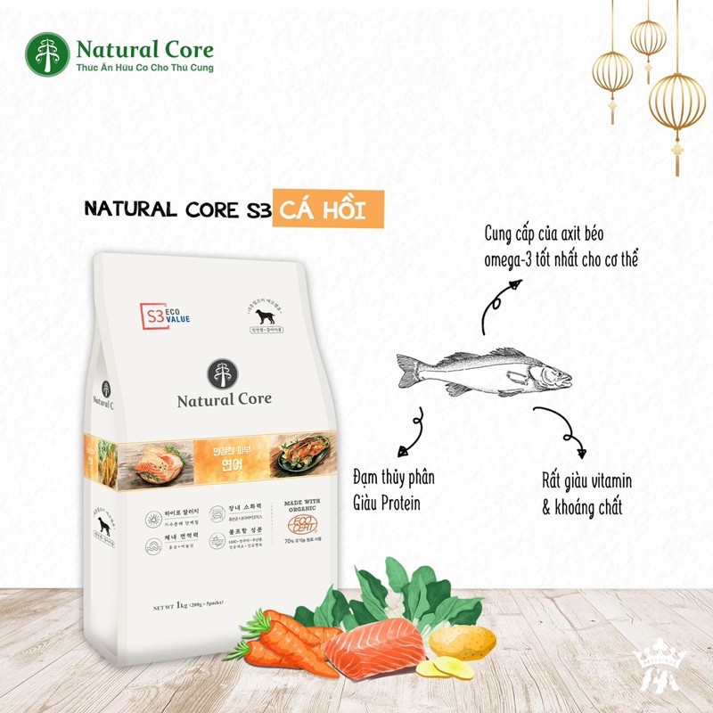 NATURAL CORE S3 dành cho chó vị cá hồi 1kg