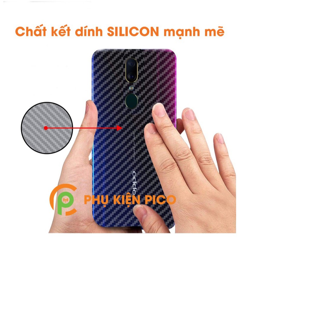 Bộ 3 tấm dán lưng mặt sau vân carbon 3D trong suốt cho điện thoại OPPO F11, OPPO F11 Pro, OPPO A9 2020