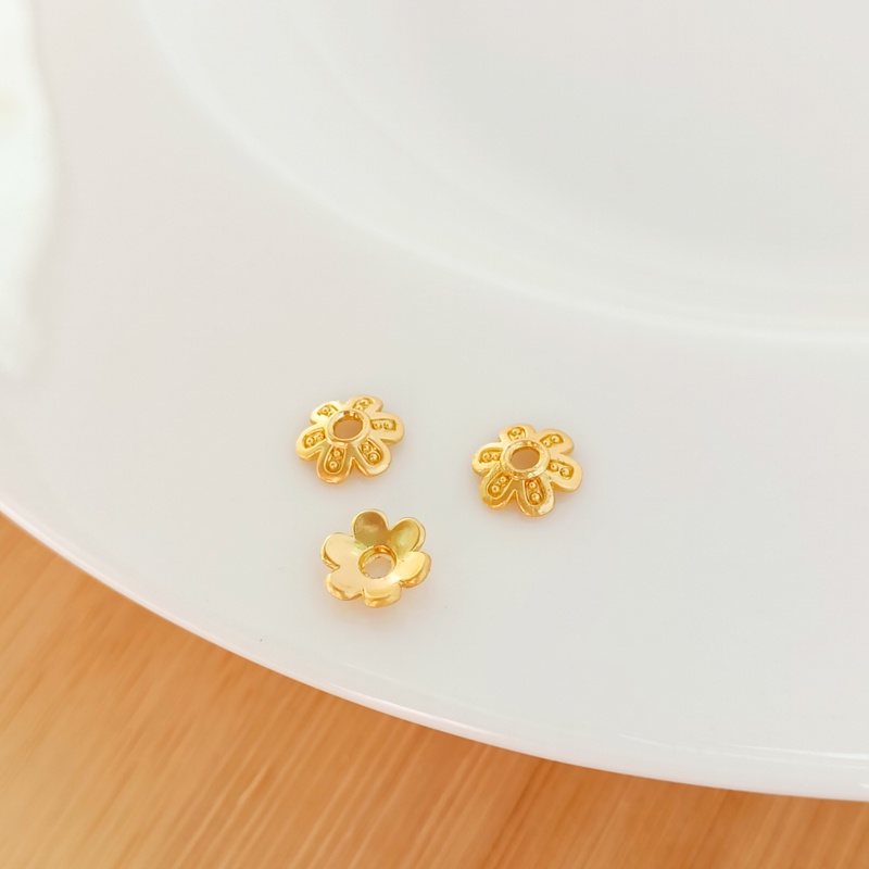 Set 50 Hạt Xâu Làm Trang Sức Hình Nón 8mm Màu Vàng 18K Độc Đáo DIY