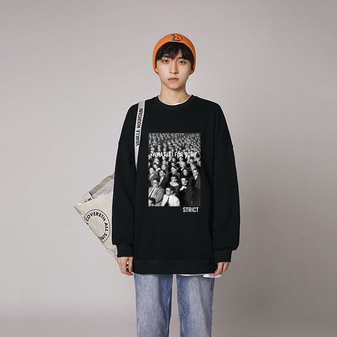 Thông tin sản phẩm Áo dài tay trơn NỈ BÔNG Unisex Monster X Street Strict Sweater Ulzzang cặp đôi nam nữ form rộng