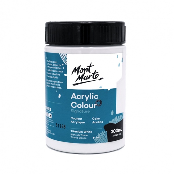 Màu Acrylic Mont Marte 300 ML MSCH3001 - Màu Titanium White