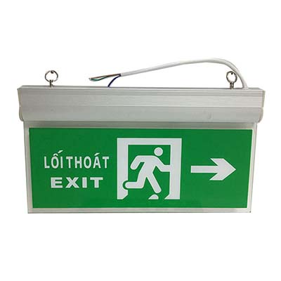 Đèn chỉ hướng thoát hiểm, đèn exit YFEI 2 mặt - Tự động sáng khi mất điện