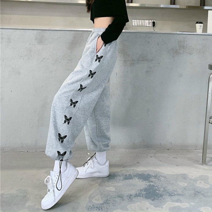 Quần Jogger Nữ- nam- Unisex Dài Ống Rộng Có Bo Rút Dây In Hình  Ulzzang/Quần Jogger Nữ Dài Ống Rộng Có Bo 2 màu  Ulzzang