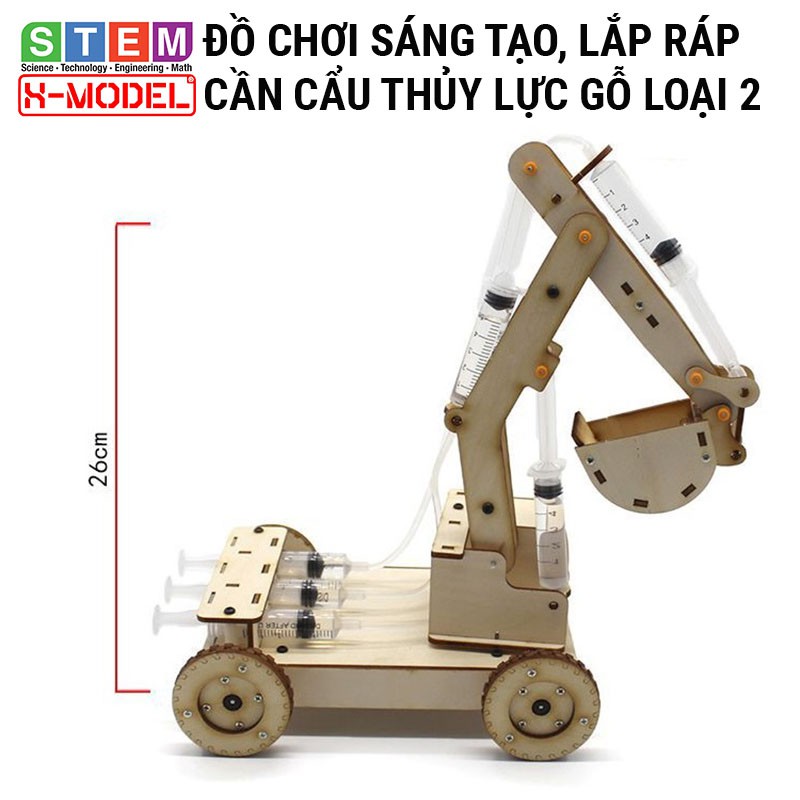 Đồ chơi lắp ráp X-MODEL cần cẩu thủy lực gỗ trong bộ sưu tập Đồ chơi sáng tạo DIY Giáo dục STEM, STEAM