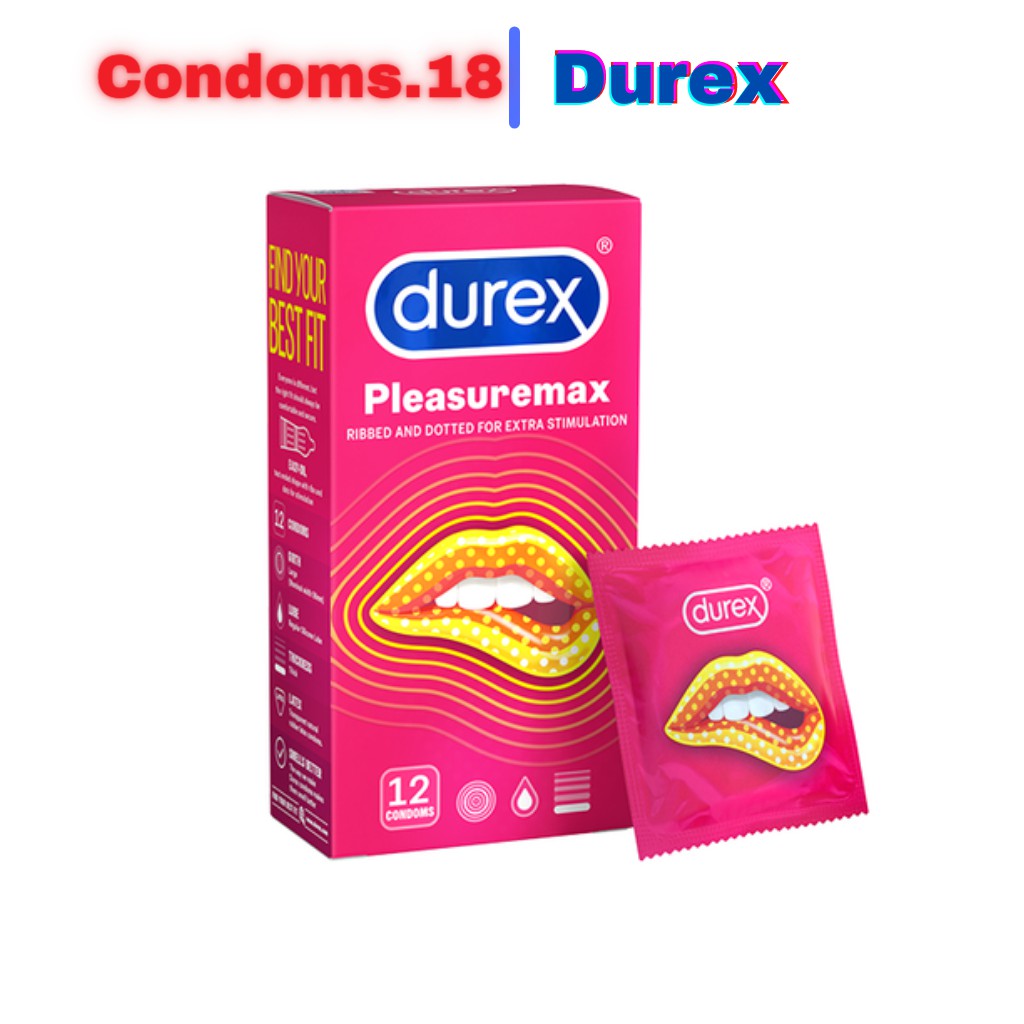 ( Combo 2 Hộp ) Bao cao su gai Durex Pleasuremax 12 bao. Mẫu mới nhất, Freeship.