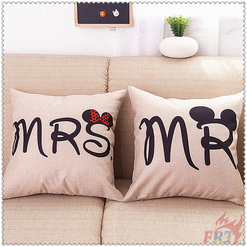 ▶ MR &amp; MRS Series 01 - Couples / Lovers Cushion Cover ◀ 1Pc Mickey / Minnie Pillow Cover Cushion Case Pillow Case