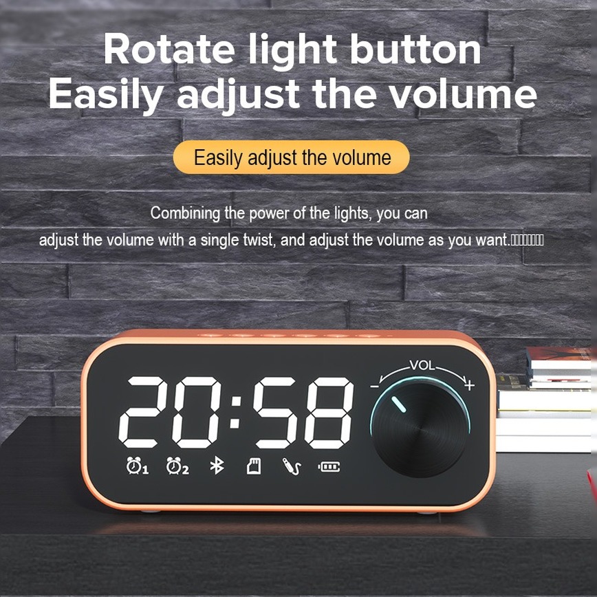 Loa Bluetooth Không Dây Tích Hợp Fm / Đồng Hồ / Nhiệt Độ