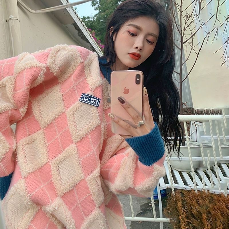 COZOK Áo Sweater Tay Dài Dáng Rộng Thời Trang Cá Tính Trẻ Trung