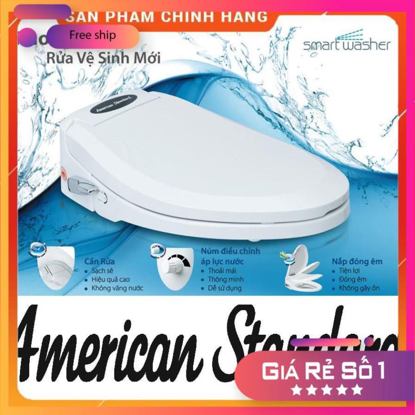 Nắp rửa bàn cầu thông minh kèm vòi xịt  American standard Slim SCCN00001-WT, nắp rơi êm, bảo hành 02 năm