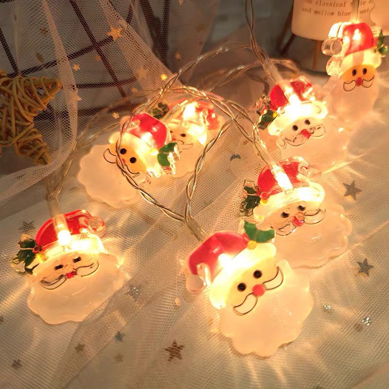 Dây Đèn Led Ông Già Noel Trang Trí Noel 3m và 1,5m Bé Bebe