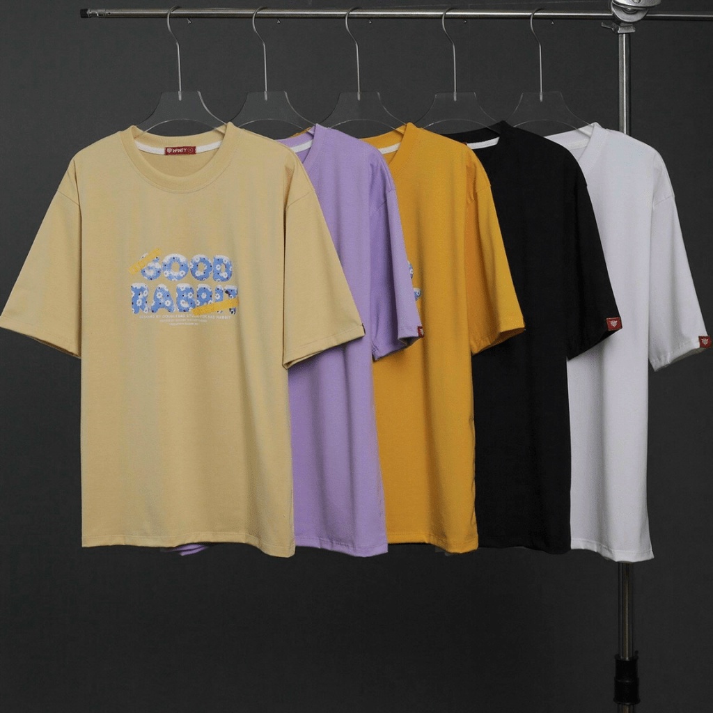 1 KHẨU TRANG VẢI CHỐNG BỤI CAO CẤP DÙNG CHO ==Áo thun Unisex nam nữ tay lỡ form rộng thỏ GOOD RABBIT oversize vải cotton