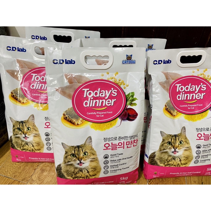 Thức ăn cho mèo mọi lứa tuổi Today’s Dinner 5kg kích thích vị giác, giảm mùi hôi phân
