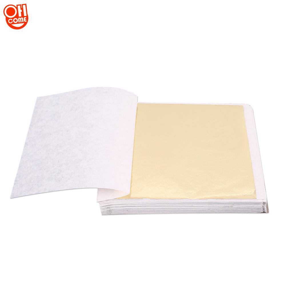 100 miếng dán hình lá mạ vàng 24K