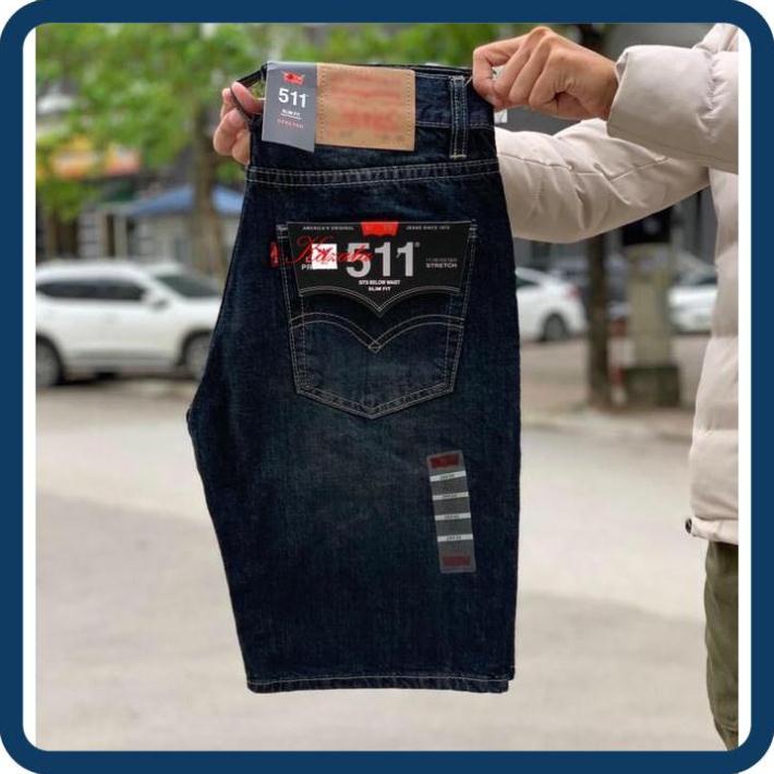 SALE GIÁ VỐN quần jean short nam le511 với 4 màu xanh rêu xanh đậm xanh trung xanh sang ống rộng dài qua gối hàng vnxk