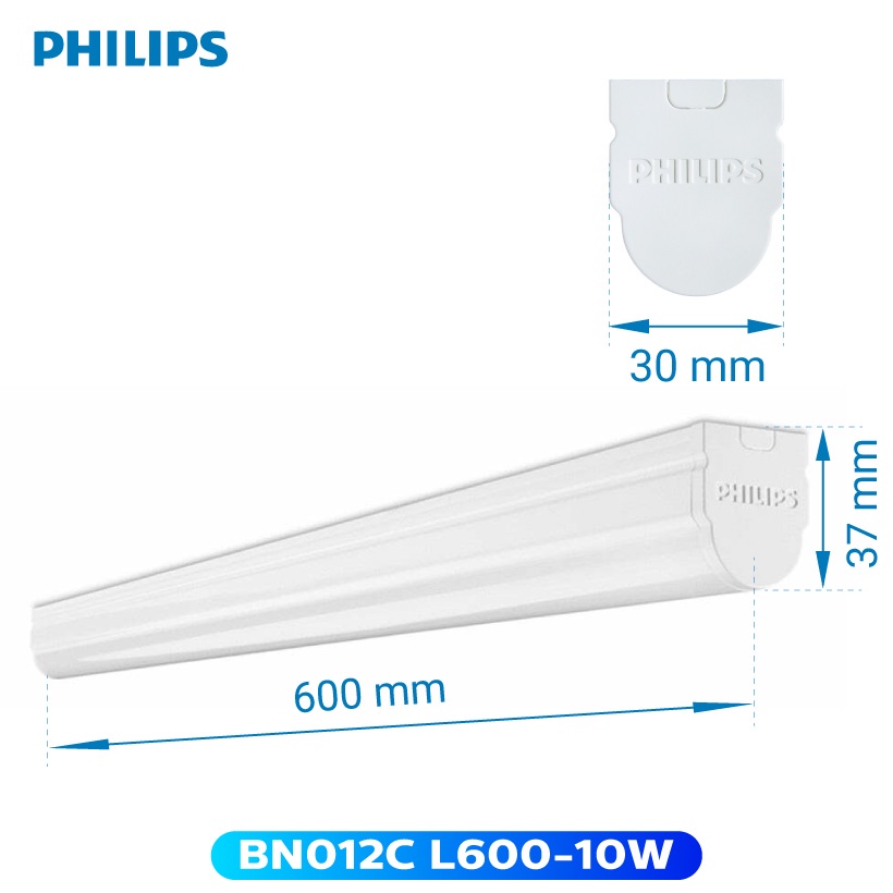 Bộ máng đèn tường Philips LED BN012C T8 20W  - Kích thước 1.2m - Ánh sáng trắng / trung tính / vàng