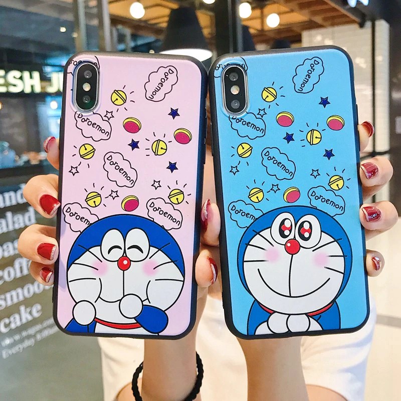 Ốp điện thoại mềm họa tiết Doraemon có giá đỡ cho OPPO A3 A5 A3S A7 2018 A7X F9 Pro U1 A37 A39 A57 A59 A73 F5 A77