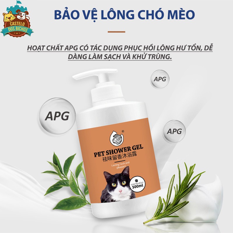 SỮA TẮM CHO MÈO CAO CẤP HƯƠNG VIỆT QUẤT - HAIRBALL STARREN 500ML