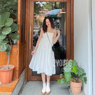 Đầm hai dây voan [2YOUNG] D1001 (ảnh thật)