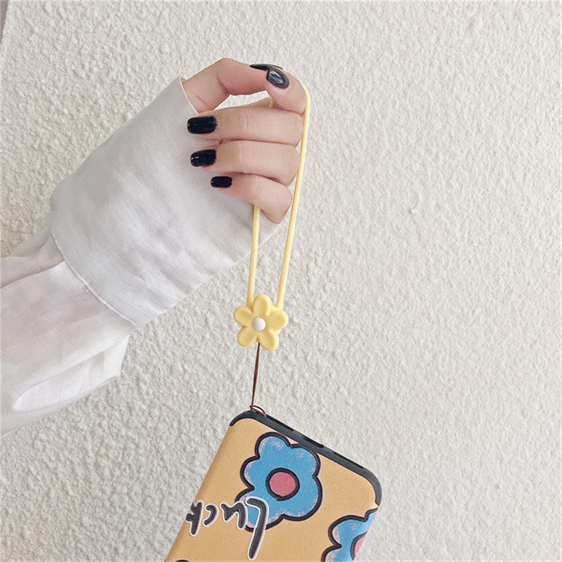 Dây Đeo Điện Thoại / Thẻ ID Bằng Silicon Dẻo Họa Tiết Hoạt Hình Dễ Thương Giá Đỡ