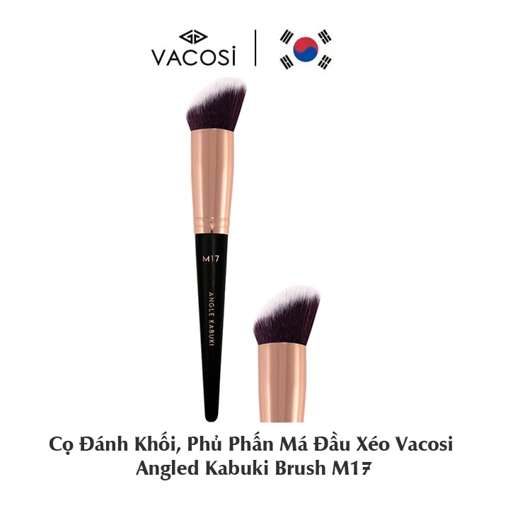 Cọ Đánh Khối, Phủ Phấn Má Đầu Xéo Vacosi Angled Kabuki Brush M17