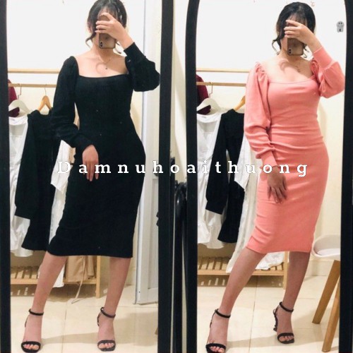 Đầm dự tiệc body tay phồng tôn dáng Đầm Nữ Hoài Thương