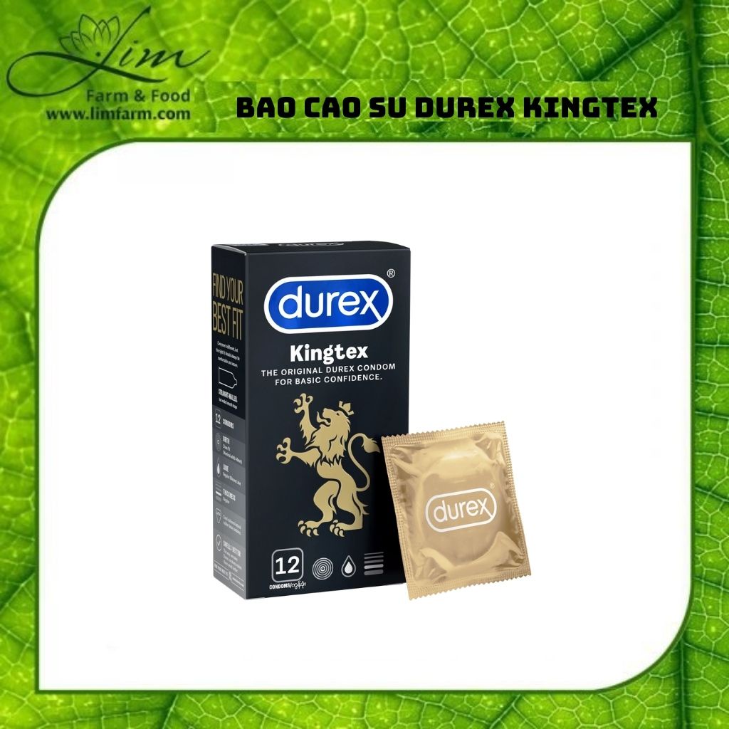 Bao cao su Durex Kingtex vừa vặn với kích thước đa số đàn ông người Việt hộp 12c