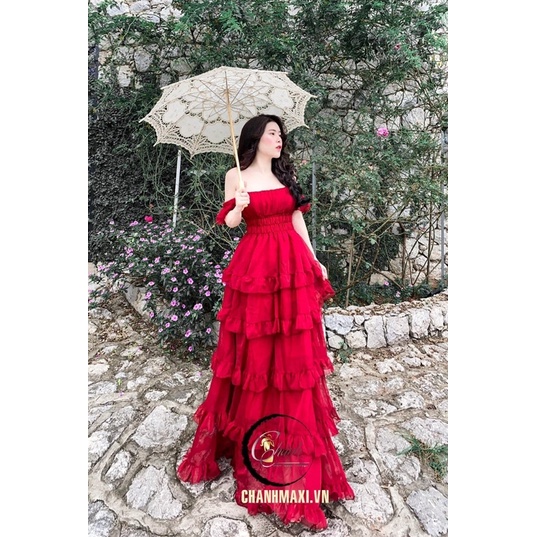 Đầm Maxi Cánh Tiên Vải Tơ Nhẹ Mềm Mịn Đi Biển, Đi Du Lịch - Chảnh Maxi