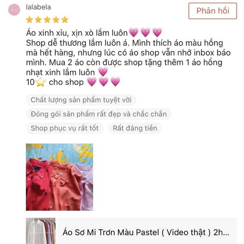 Áo Sơ Mi Trơn Màu Pastel  2hand