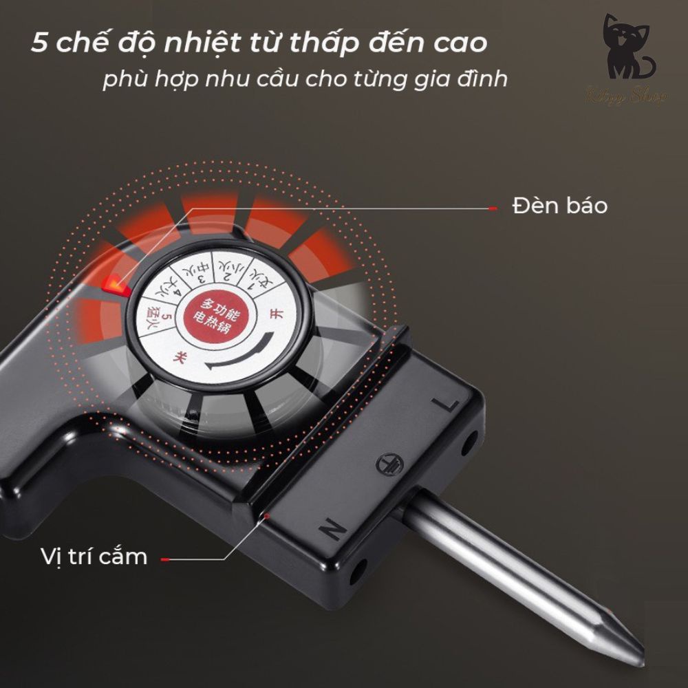 Bếp lẩu nướng đa năng 2in1 công suất lên tới 2200W dùng cho 4 -6 người