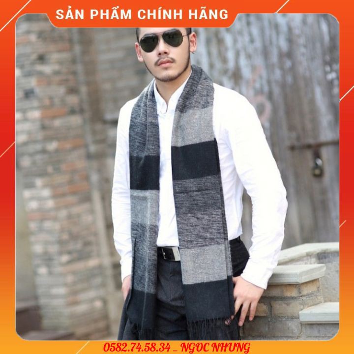 [MẪU 2021] Khăn Len Nam Choàng Cổ Thời Trang Cao Cấp Size 180x60cm