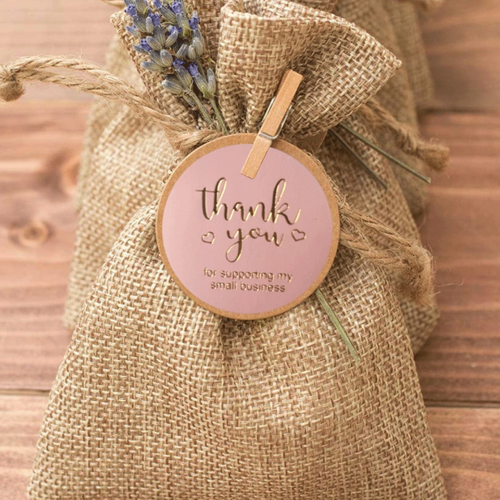 Set 500 Nhãn Dán Chữ Thankyou Màu Hồng Xinh Xắn Dùng Để Trang Trí Tiệc Cưới