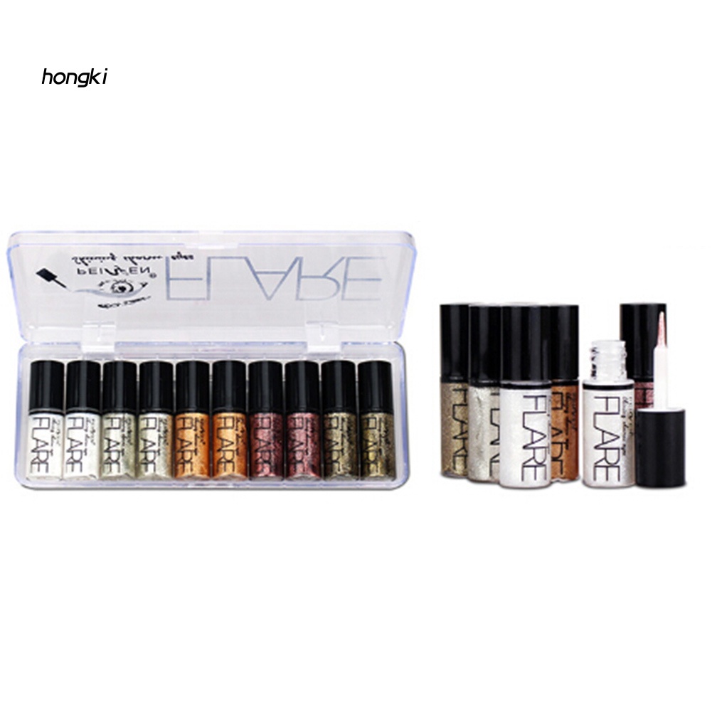 Set 10 bút kẻ mắt dạng lỏng màu ánh kim lấp lánh chống thấm nước lâu trôi
 | BigBuy360 - bigbuy360.vn