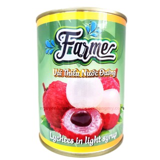Vải thiều ngâm Farmer - Lon 560g mang lại hương vị Ngon Ngọt, Thanh Mát, Tiện Lợi