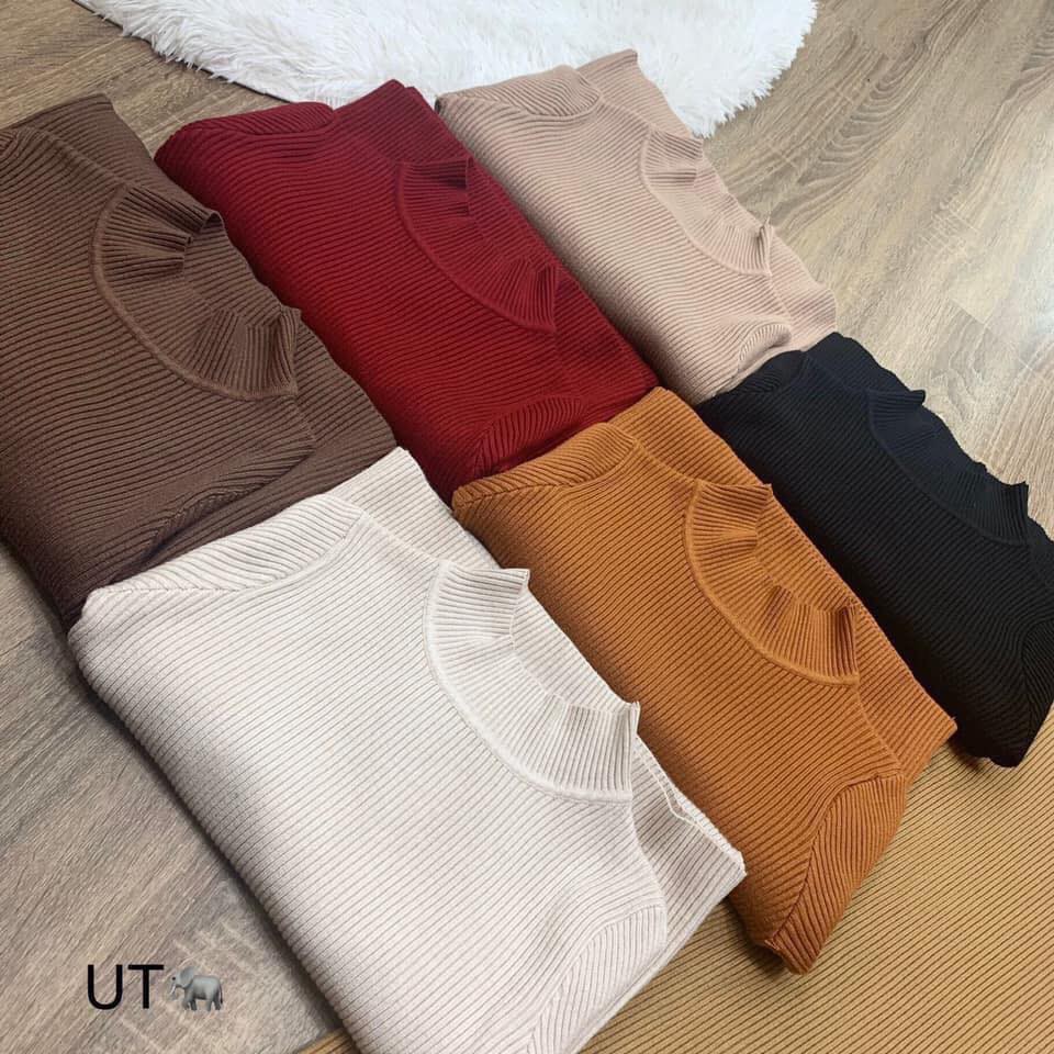 Áo len gân cổ 3 phân hàng xuất
