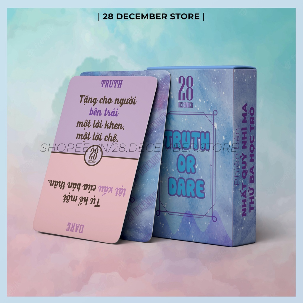 Bộ Bài “Truth or Dare-Thách hay Thật” phiên bản HỌC ĐƯỜNG -Drinking Card Game Khuấy Động Không Khí Tụ Tập Bạn Bè Cực Vui