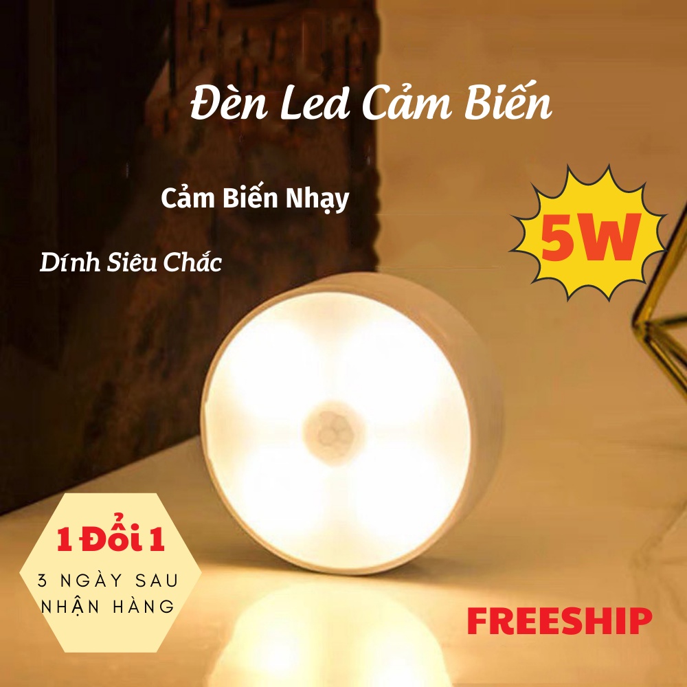 Đèn Cảm Biến Chuyển Động, Đèn Led Cảm Biến Dán Tường Siêu Sáng ĐÈN TOKI