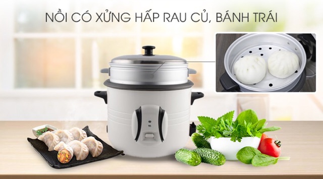 Nồi cơm điện Delites 1.5 lít NCR1502 trưng bày Lòng nồi hợp kim nhôm tráng men chống dính