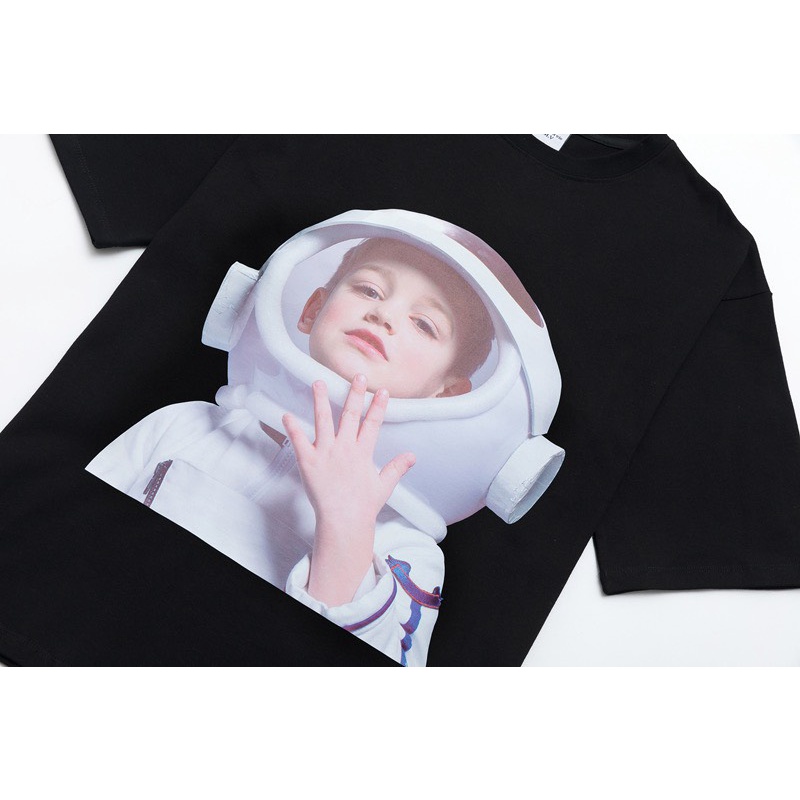 Áo thun tay lỡ ADLV BABY Phi Hành Gia BIGOMALL - Áo phông nam nữ unisex Freesize Form Rộng 65kg