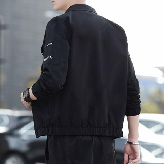 Áo khoác kaki vải dày 2 lớp bomber phối túi trơn cá tính đẹp-A1010