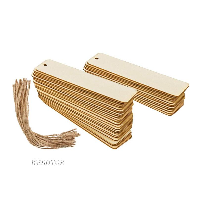 Set 2 / 36 Thẻ Gỗ Hình Chữ Nhật Đánh Dấu Trang Sách Tiện Dụng