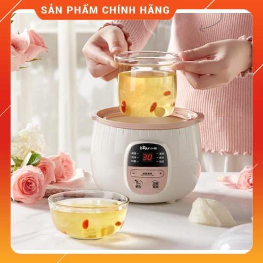 Nồi ninh hầm Bear B08C1S, nấu cháo, chưng yên, hấp cách thủy, sử dụng gốm sứ cao cấp