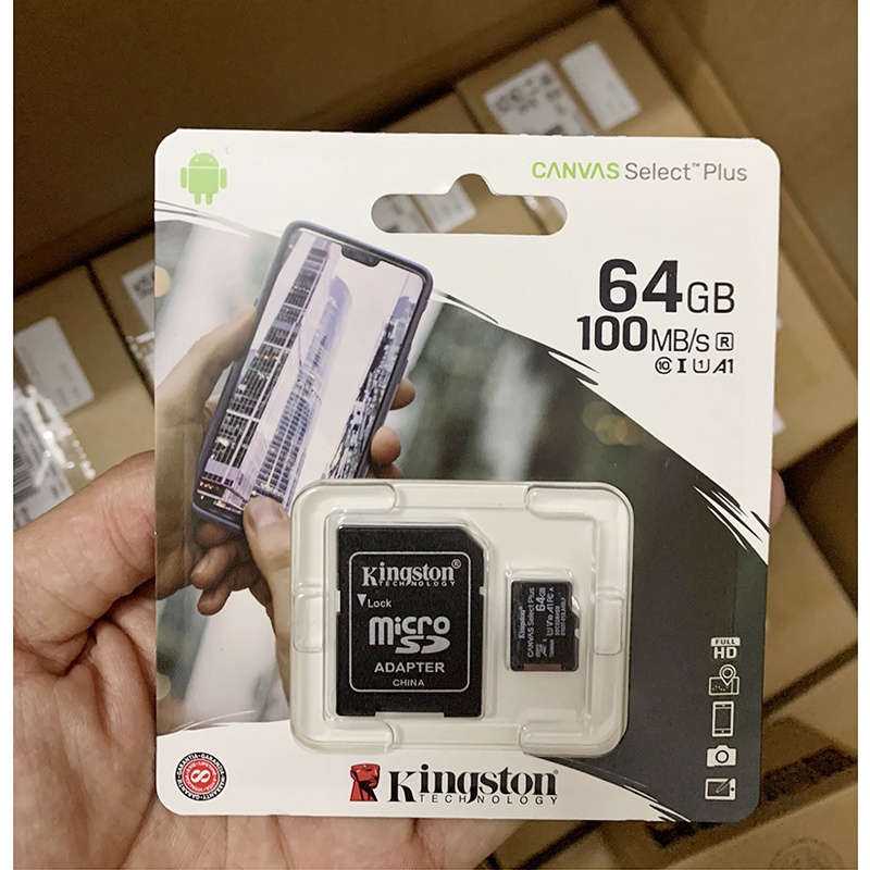 Thẻ Nhớ 64Gb Kingston, Kingston 32Gb, Kingston 128b, Kínht 256Gb Class 10 tốc độ 100Mb/s Thẻ Nhớ Camera- Hàng Chính Hãng