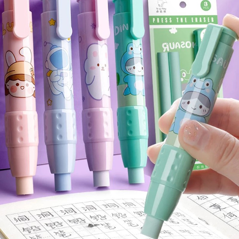 1 Bộ Gôm Tẩy Dạng Nhấn Hình Dễ Thương Có Thể Thay Thế Và Thay Thế Dùng Cho Trẻ Mẫu Giáo